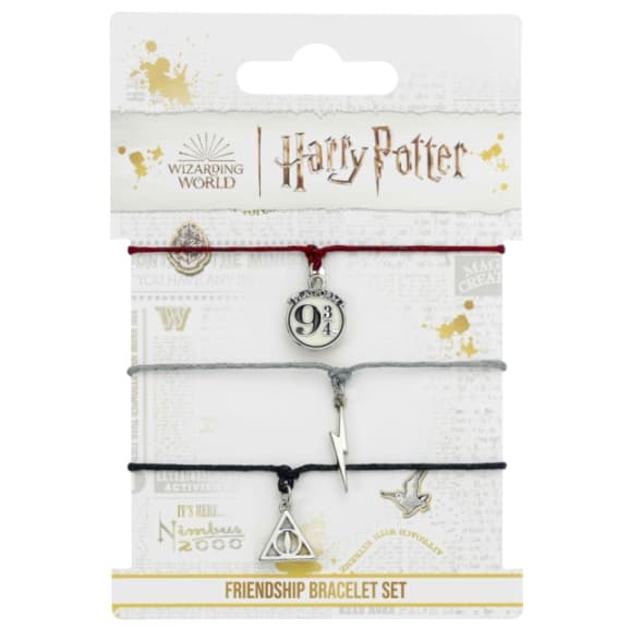 Harry Potter - Harry Potter Platform 9 3/4. Lightning Bolt & Deathly Hallows Friendship Bracelet 3 Piece Set (Merchandise Misc)