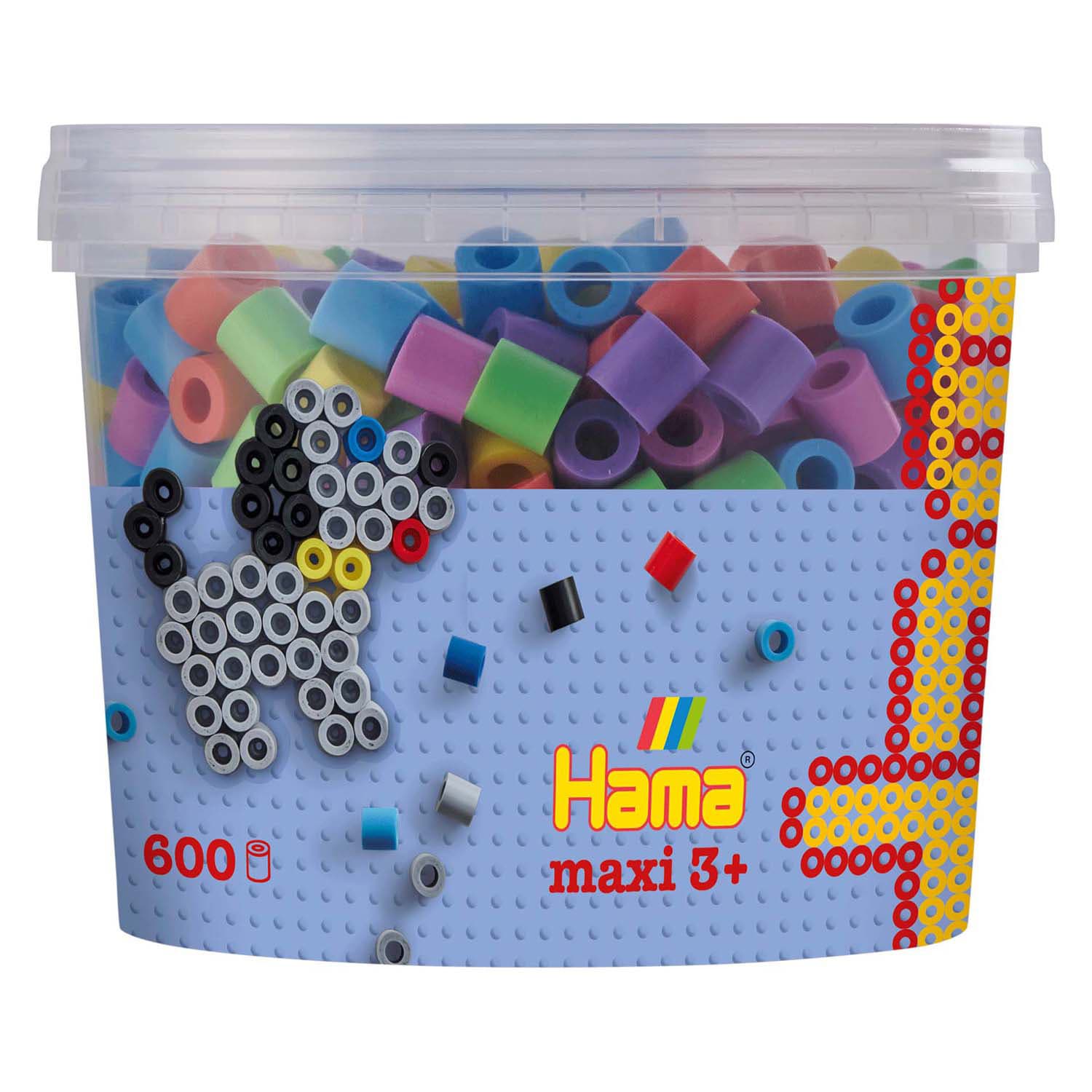Hama Maxi Strijkkralen in Bak - Pastelmix (050), 600st.