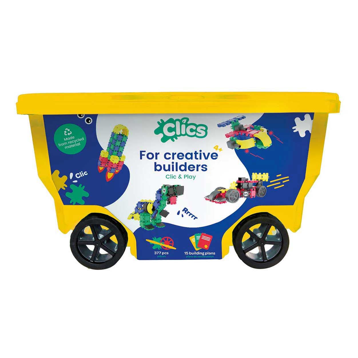 Clics Rolbox Bouwblokken - Bouwset 15in1