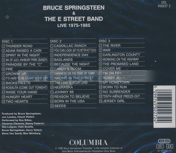 Bruce Springsteen & The E Street Band - Live/1975-85 (3 CD)