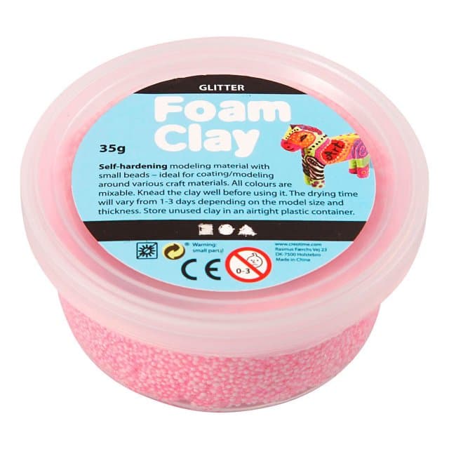 Foam Clay Creotime Glitter: Lichtrood 35 Gram