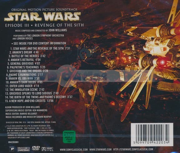 Star Wars Soundtrack Episode 3 (DVD + CD)