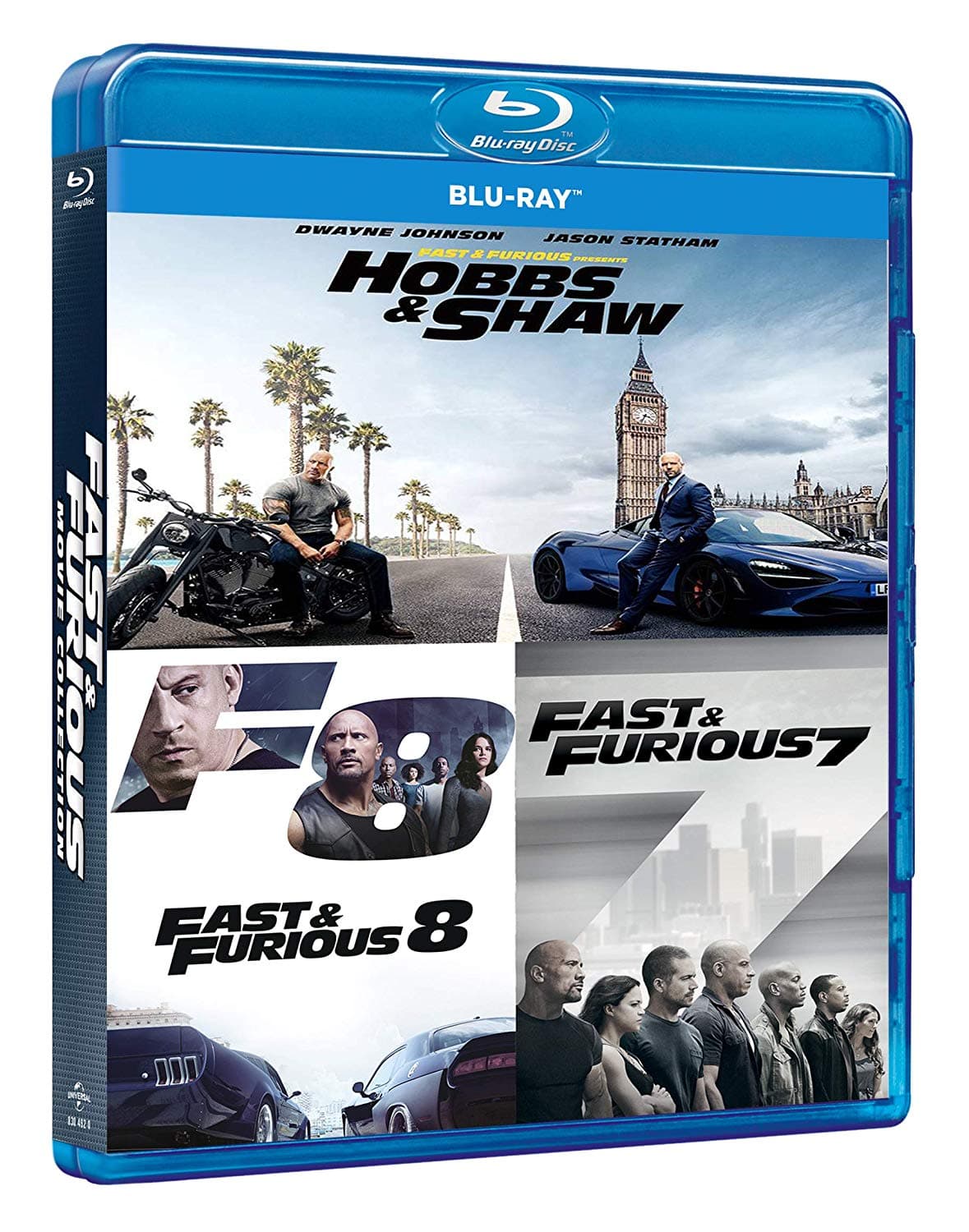Johnson D.,statham,elba,vin Diesel,walker,rodriguez,russell,kirby,gibson,evans,t - Fast & Furious: Hobbs And Shaw Collection (box 3 Br) (ff7+ff8+h&s)