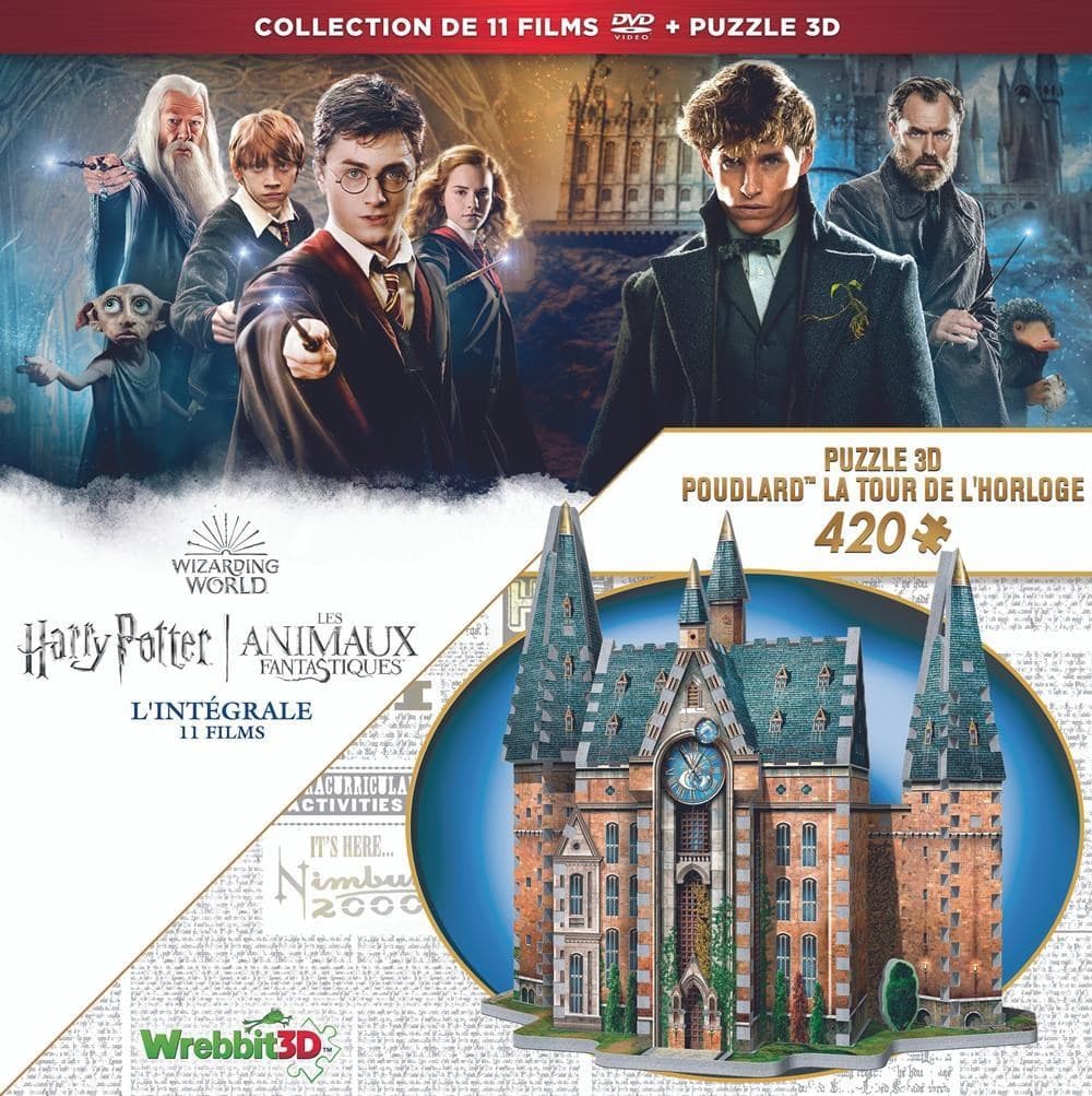 Harry Potter - 1 - 7.2 Collection + Fantastic Beasts 1 - 3 + Wrebbit 3D Puzzel Clocktower (French Version) (DVD)