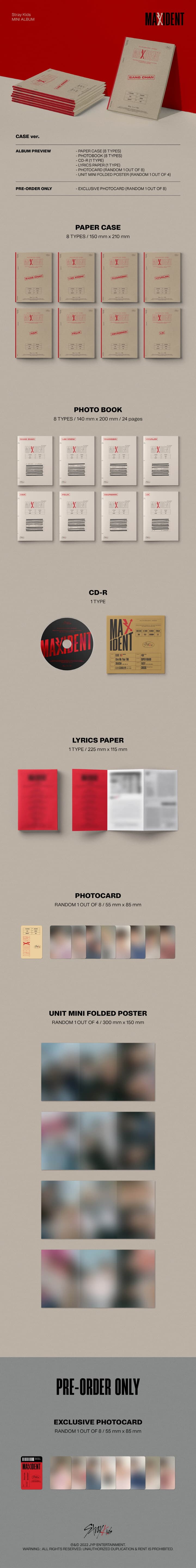 STRAY KIDS MINI ALBUM MAXIDENT (CASE VER.) 