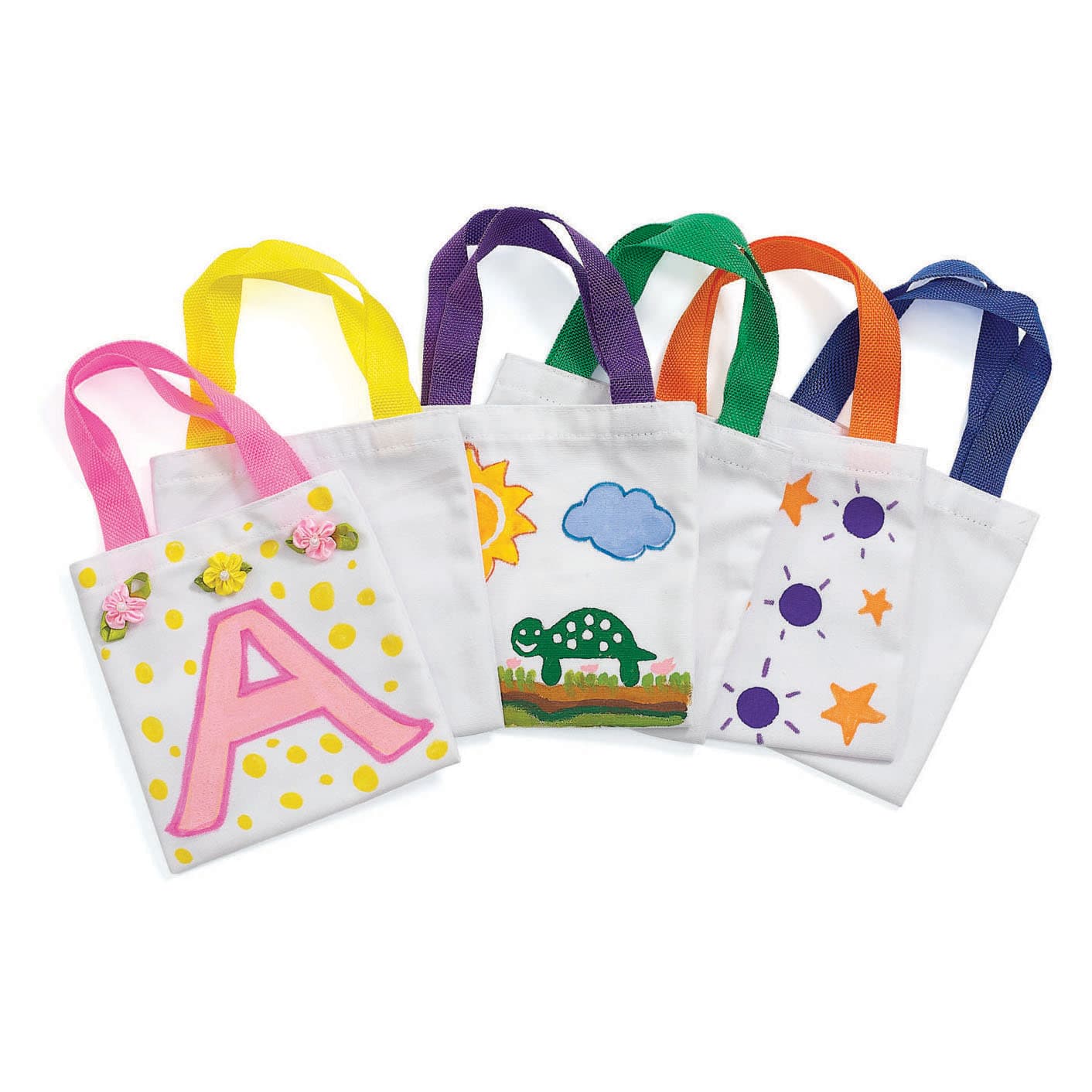 Colorations - Mini Canvas Tote Bags, Set van 24