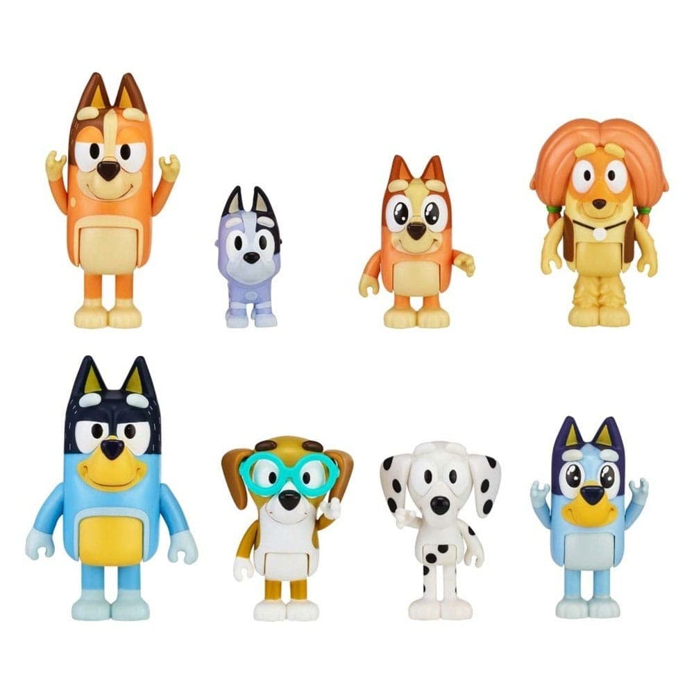 Bluey Speelfiguren Familie & Vrienden, 8st.