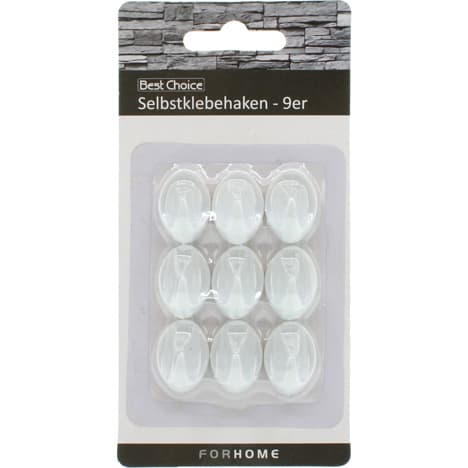 Plakhaken wit extra klein 9 stuks ( 2,5cm )