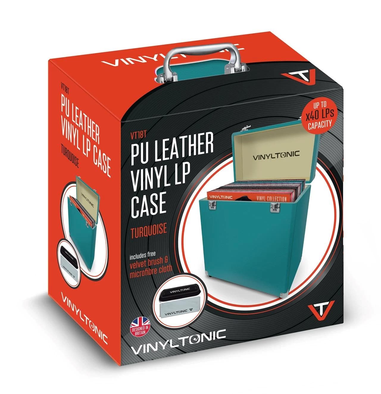 Vinyl Tonic PU Leather LP Case Turquoise (With Vt04A)