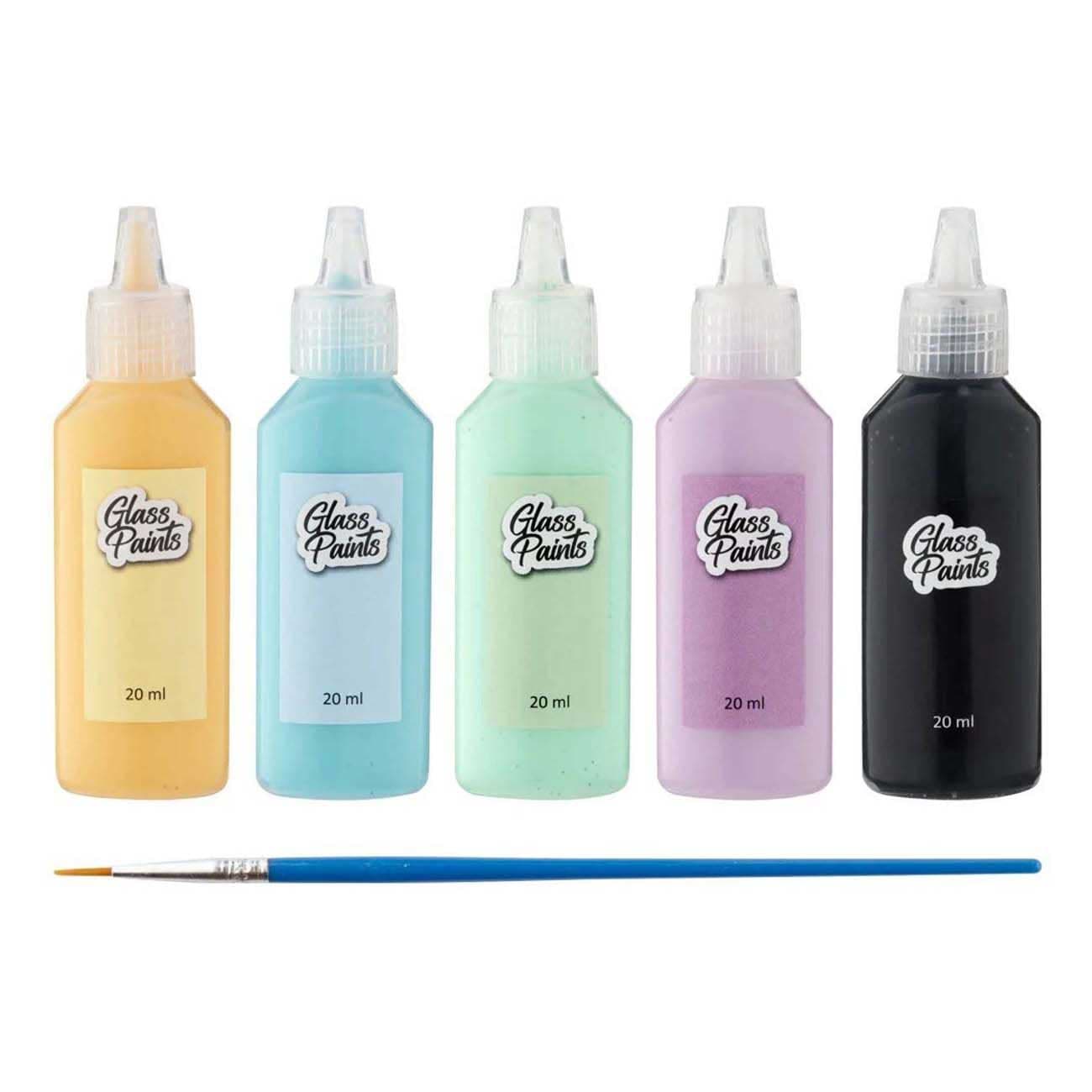 Glasverf met Penseel, 5x22ml