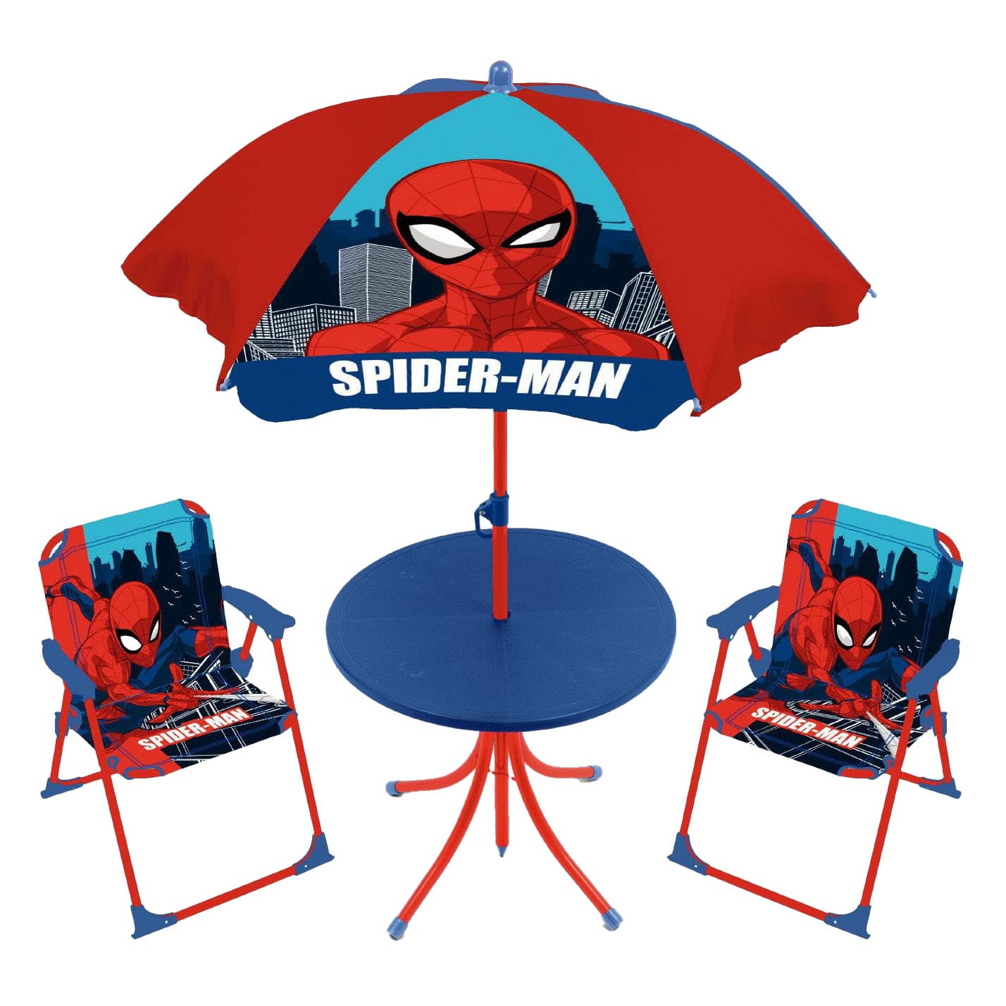 Spider-Man tafelset met 2 stoelen en parasol