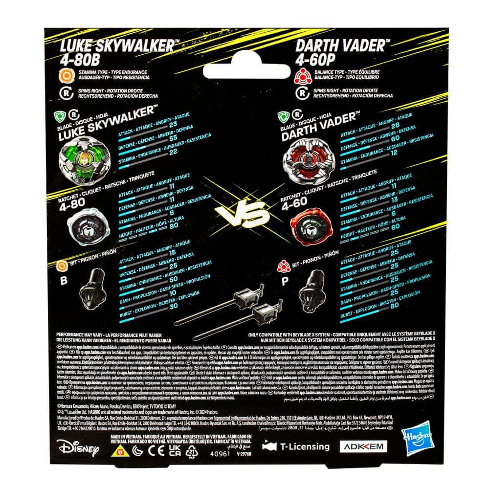 Beyblade X  Luke Skywalker 4 80B Stamina vs Darth Vader 460B Balance Toys