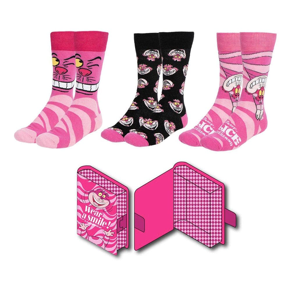 Disney Socks 3-pack Alice In Wonderland Cheshire Cat 36-43