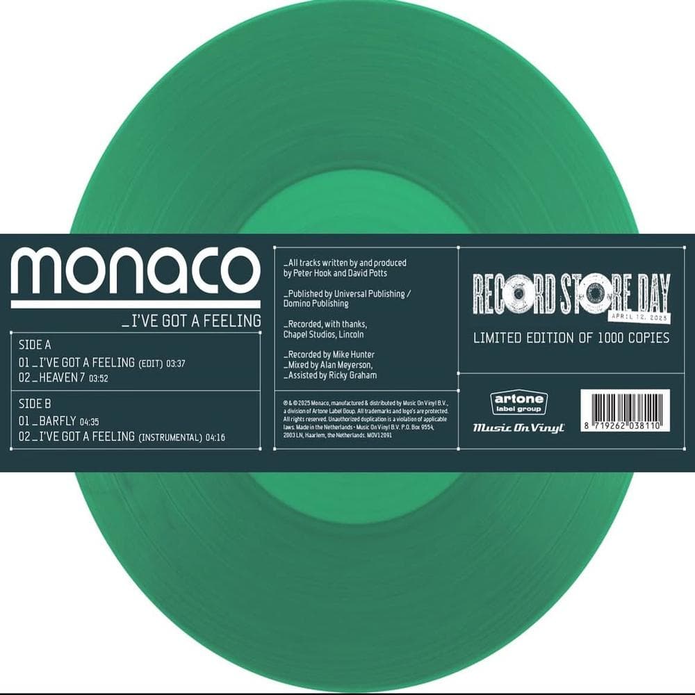 Monaco - I've Got A Feeling (12" Single) (Coloured Vinyl) (Limited Edition)