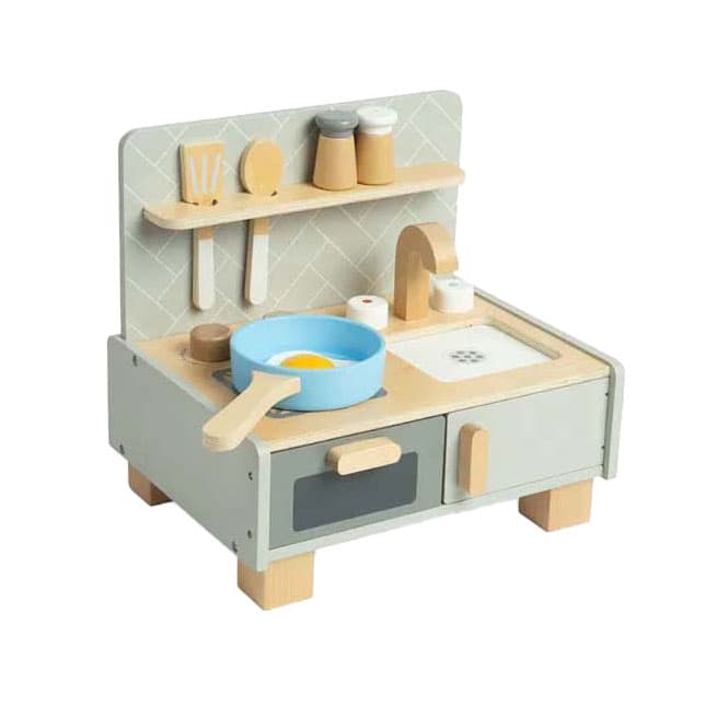 Bigjigs Houten Tafelbladkeukentje, 7dlg.