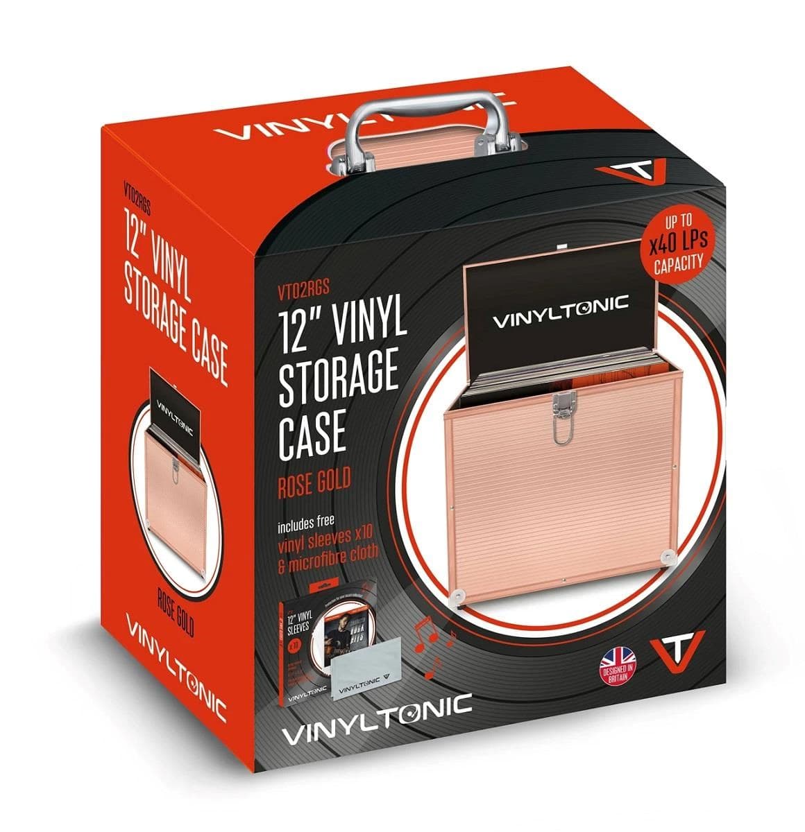 Vinyl Tonic Rose Gold LP Case (With Cloth & 10Pk Sleeves)