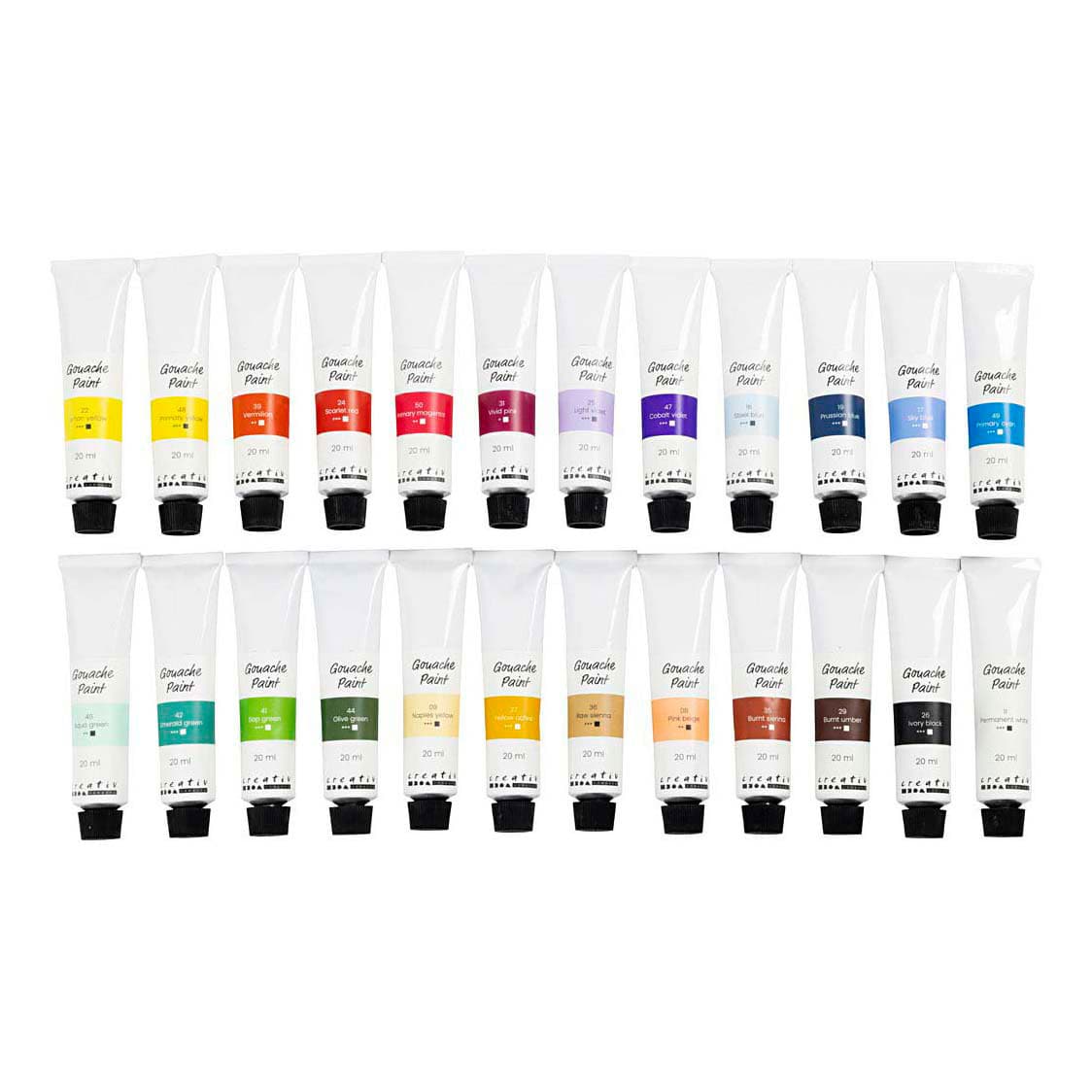 Gouacheverf Diverse Kleuren - 24x20ml.