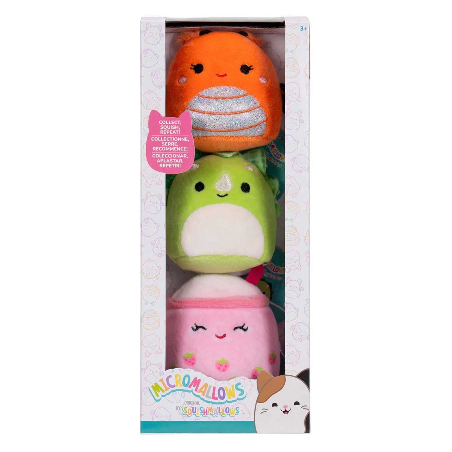 Squishmallows Knuffel Pluche - Micromallows Mony, Tristan, Victoria - 3dlg.