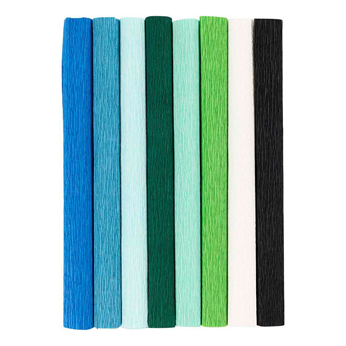 Crepepapier Blauw en Groen Harmonie - 8st.