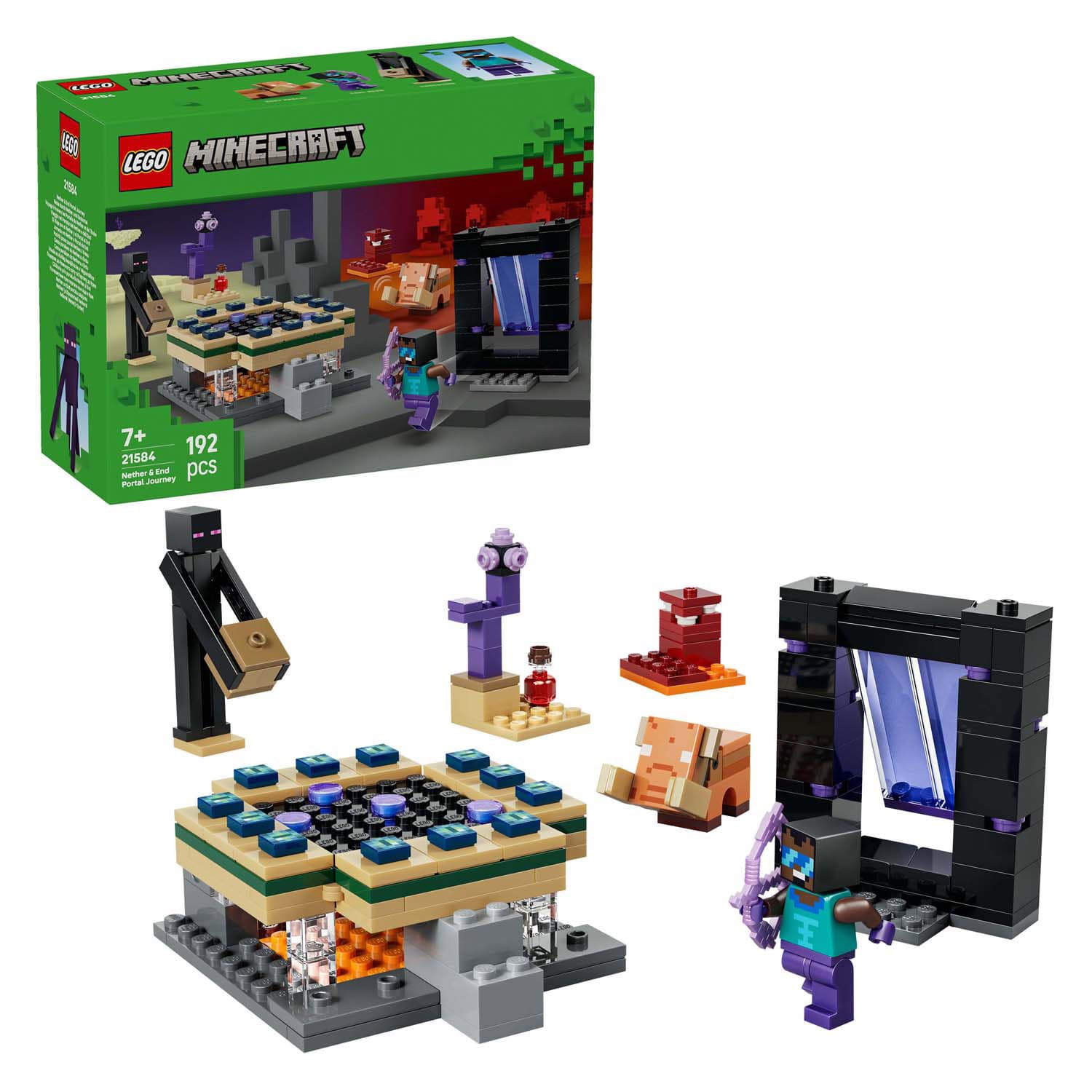LEGO Minecraft 21584 Reis naar de Nether en het End-portaal