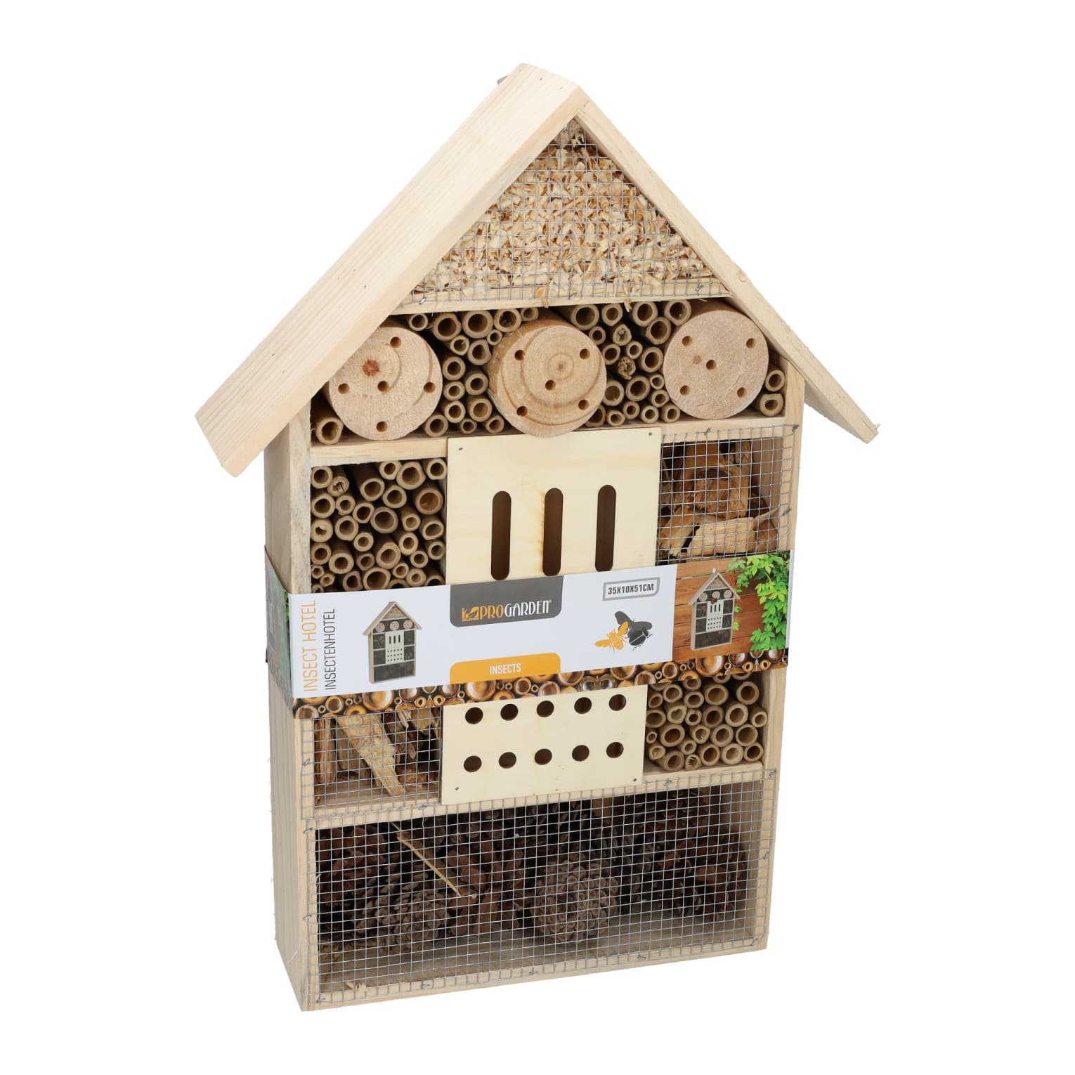 Groot Houten Insecentenhotel - 35x10x51cm