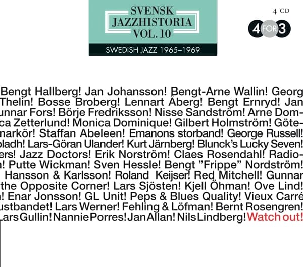 Various Artists - Svensk Jazzhistoria Vol. 10 - Swedish Jazz 1965 - 1969 - Watch Out! (4 CD)