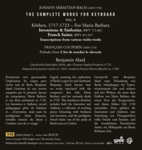 Benjamin Alard - J.S. Bach: The Complete Works For Keyboard 8: Köthen 1717-1723 | For Maria Barbara (3 CD)