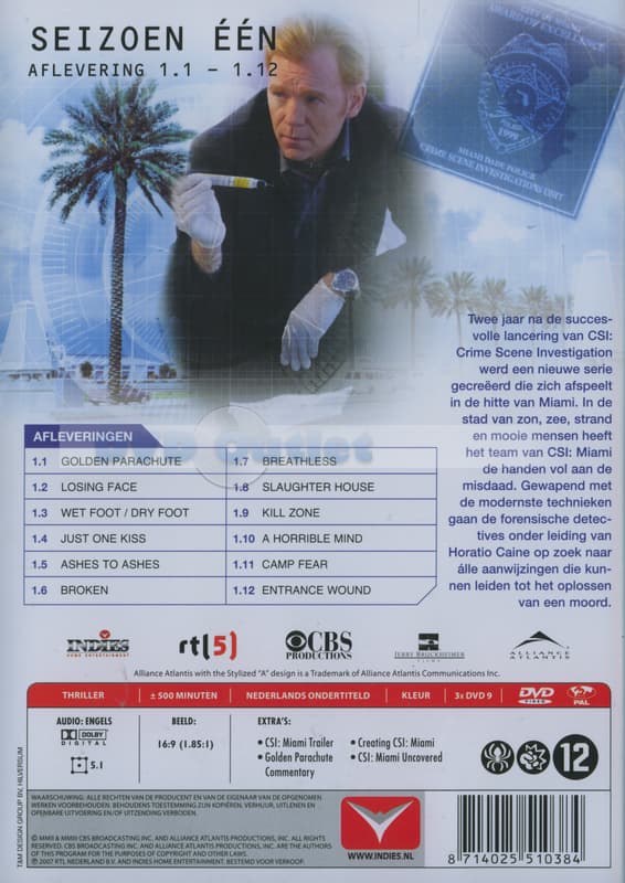 CSI: Miami - Season 1, Episode 01-12 (3 DVD)