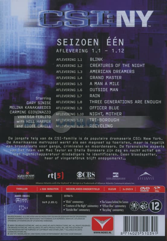 CSI: New York - Season 1, Episode 01-12 (3 DVD)