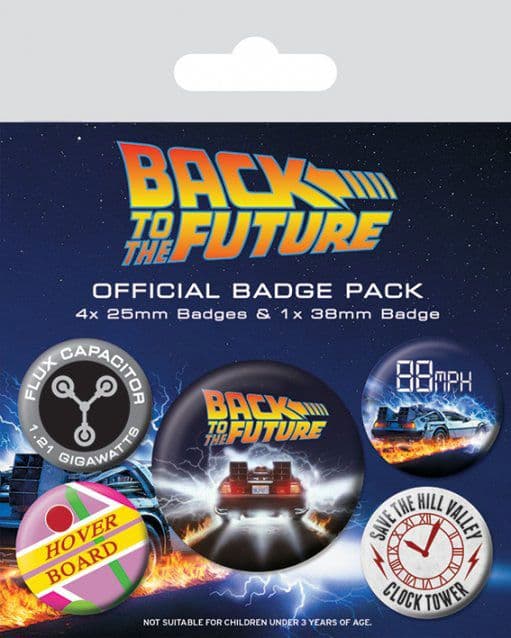 Back To The Future - Delorean (Badges)