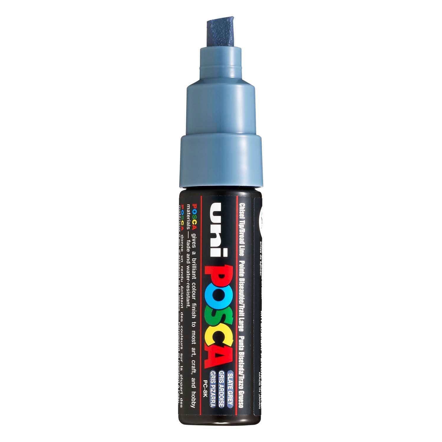 Uni Posca Verfmarker 8K Leigrijs - Beitelpunt 8mm