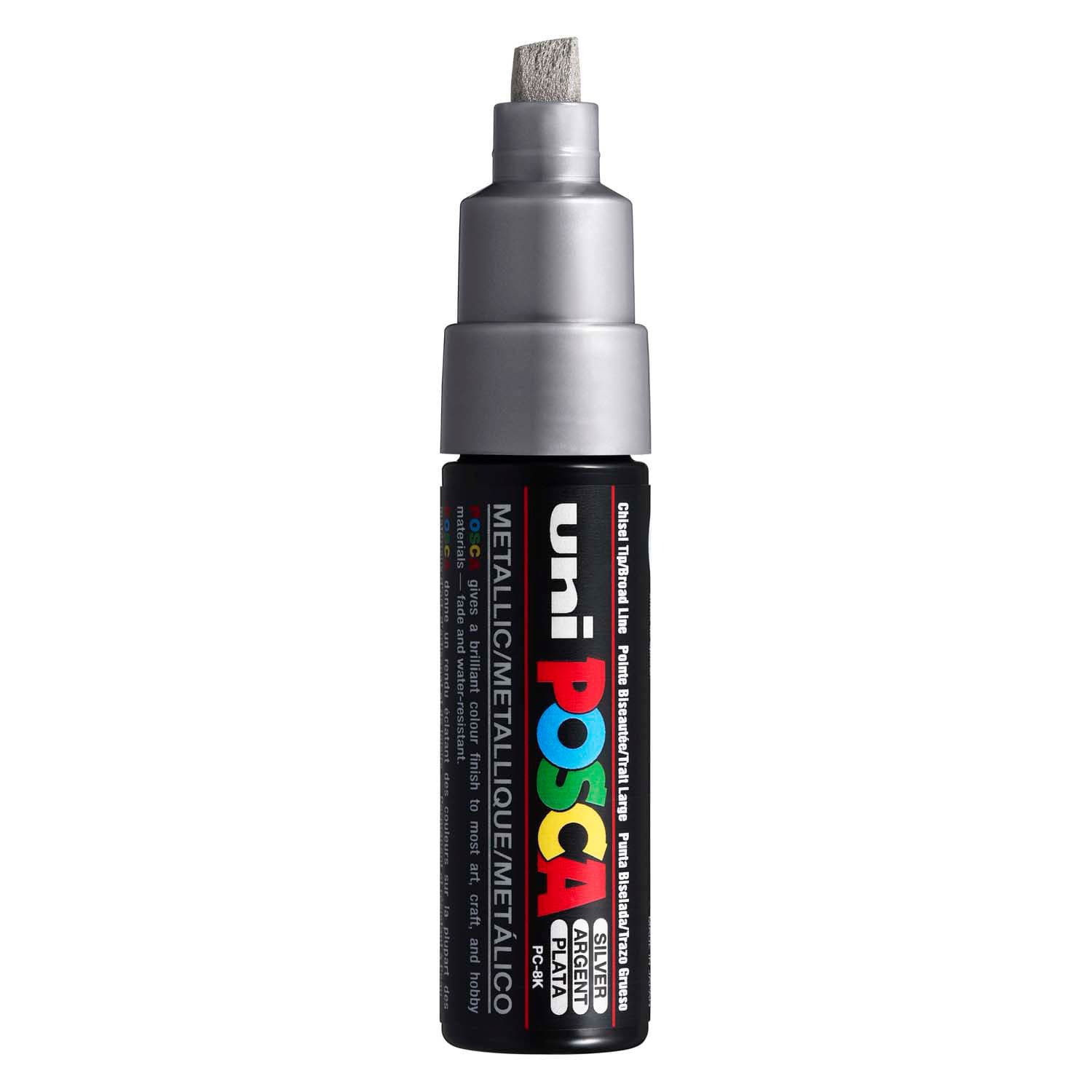 Uni Posca Verfmarker 8K Zilver - Beitelpunt 8mm