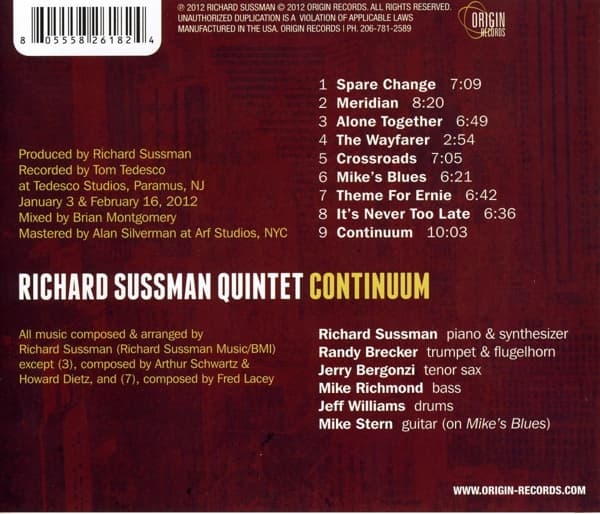 The Richard Sussman Quintet - Continuum (CD)