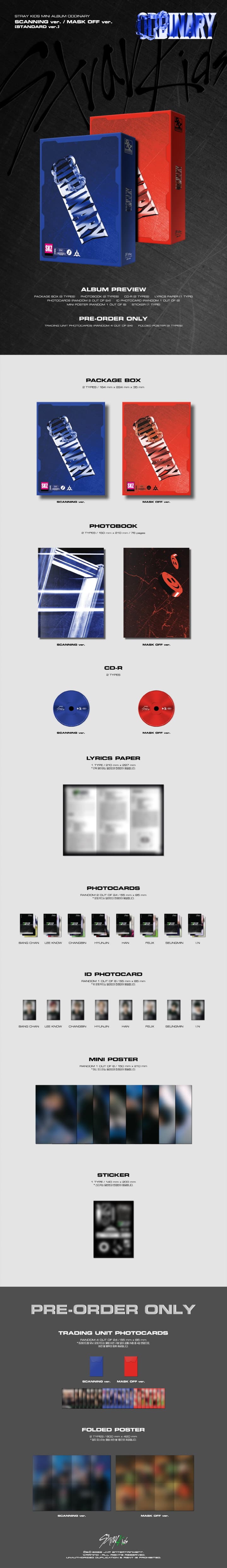 STRAY KIDS - Oddinary (scanning Ver. / Mask Off Ver.) Normal Edition