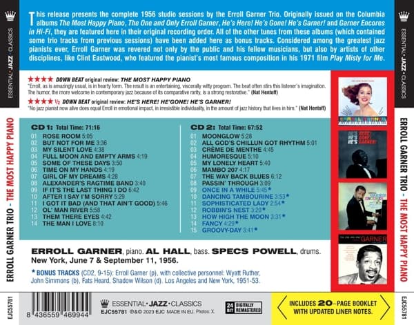Erroll Garner - Most Happy Piano The 1956 Studio Sessions (2 CD)