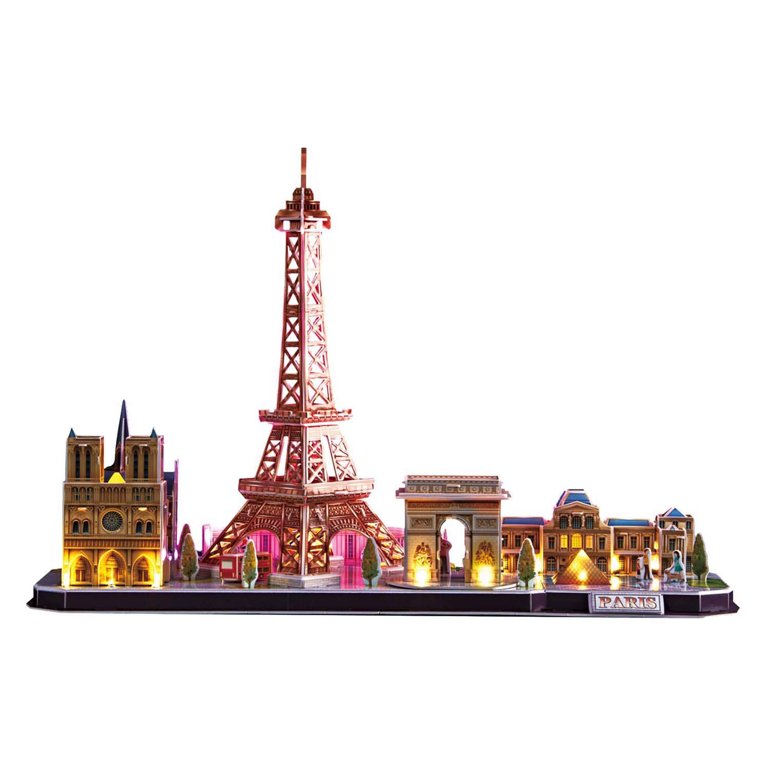 Cubic Fun 3d Puzzel City Line Paris met Led Verlichting, 115dlg.