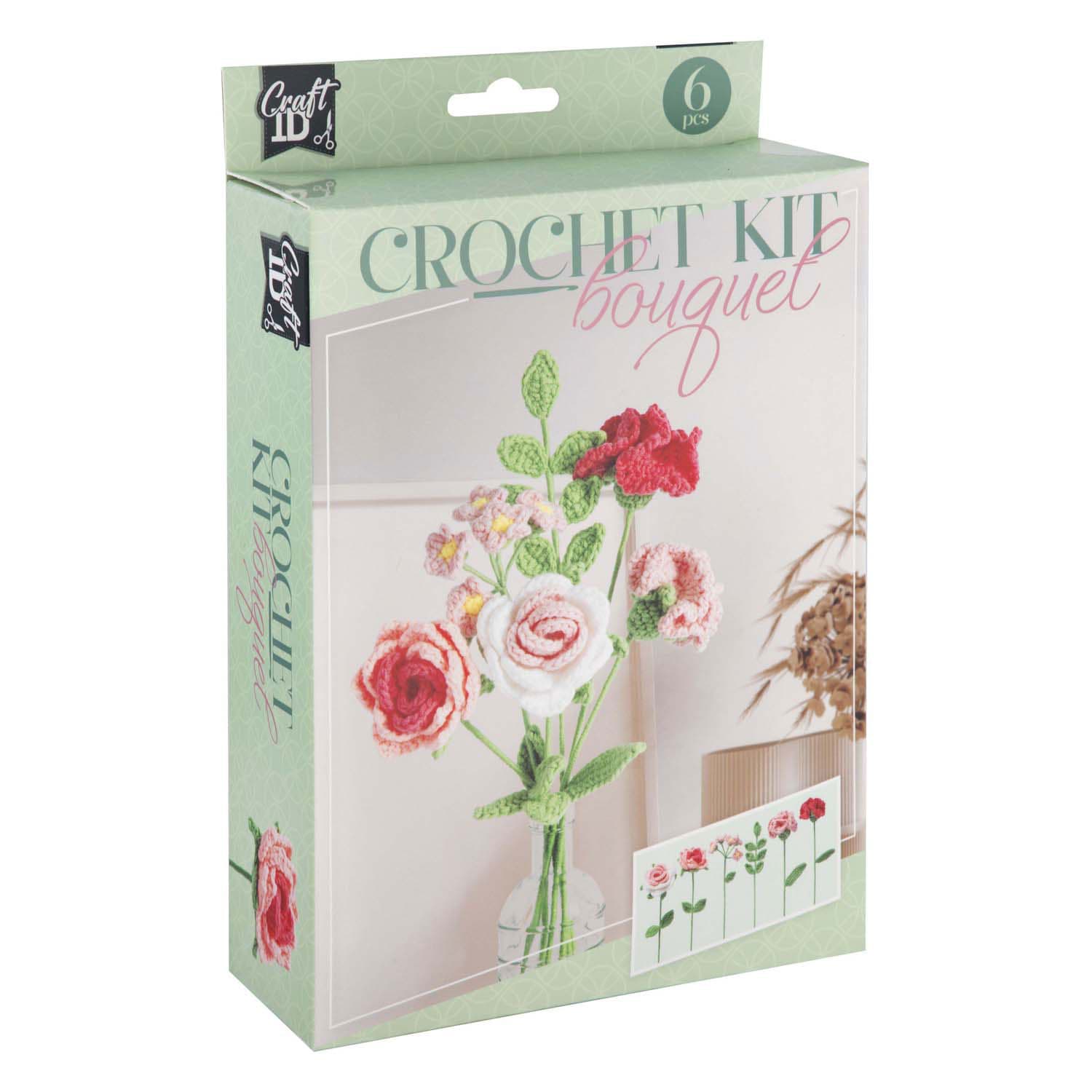 Haakpakket Bloemen Boeket 6 Rozen