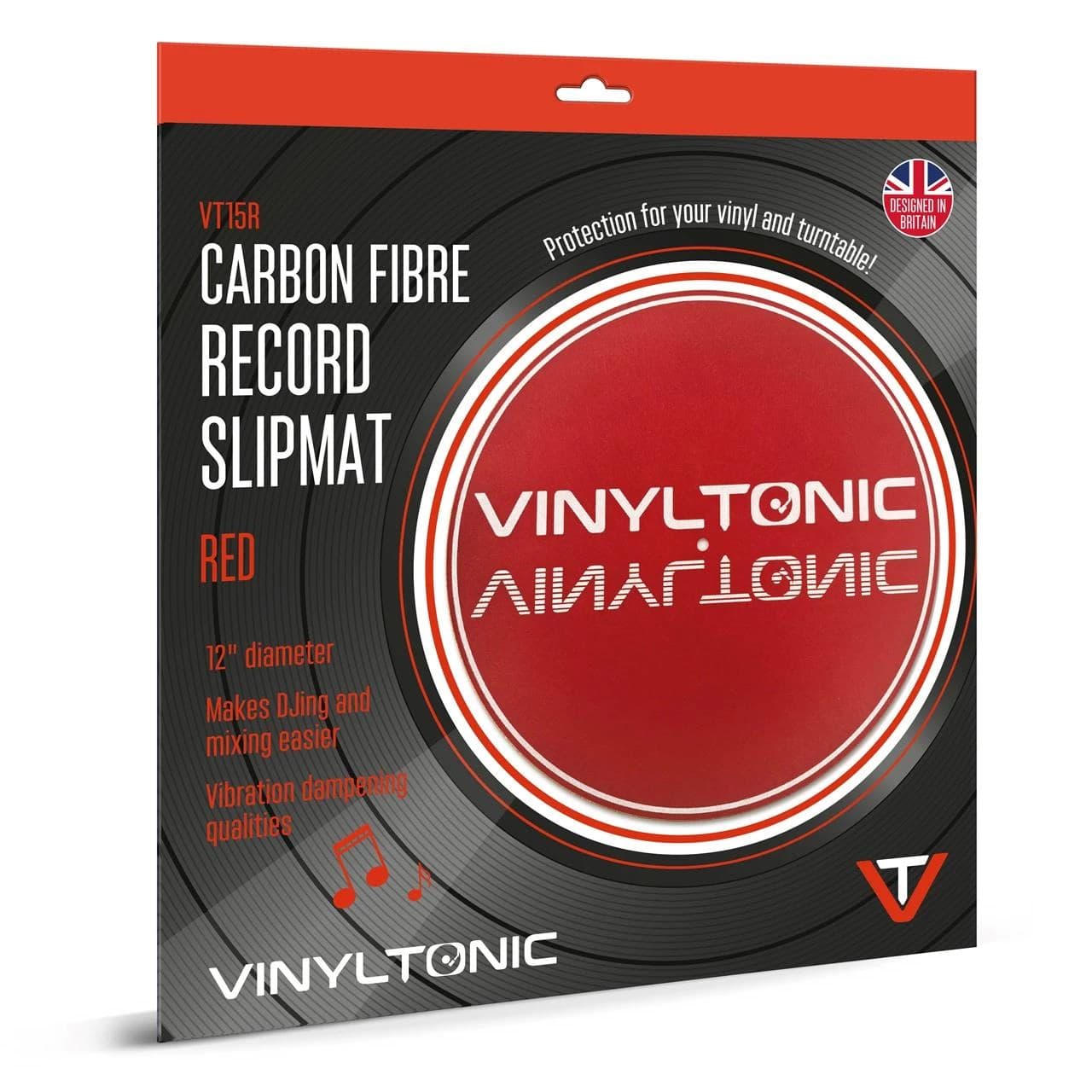 Vinyl Tonic Carbon Fibre Record Slipmat Red