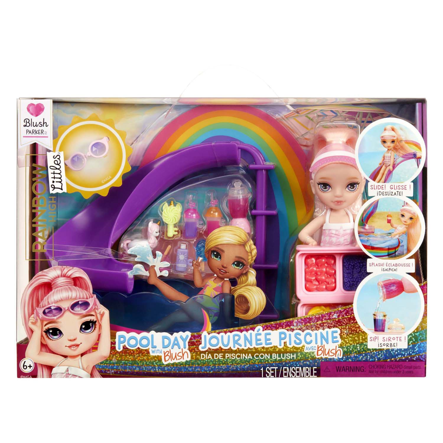 Rainbow High Pop Kleine Zwembaddag met Blush Speelset