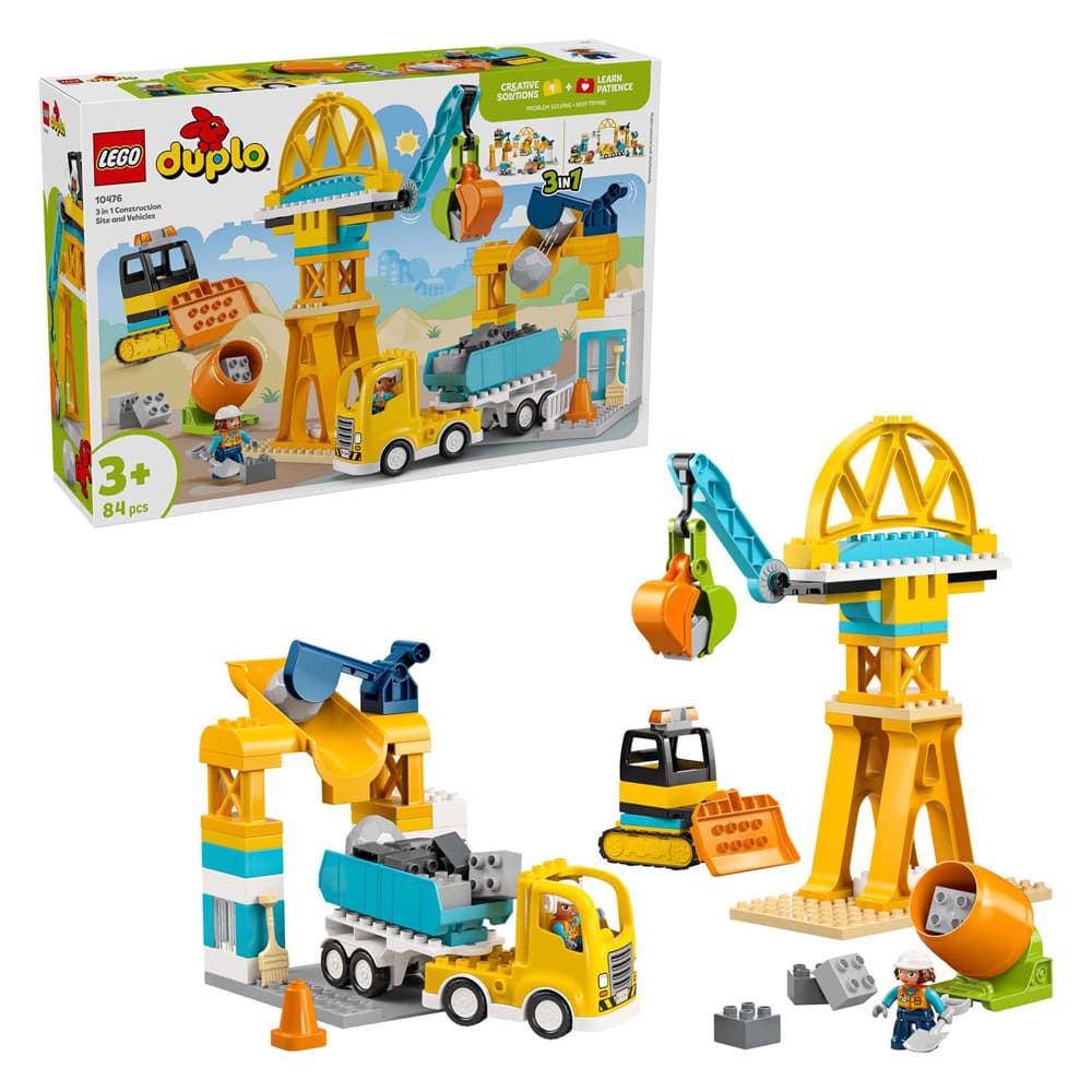 LEGO DUPLO 10476 3-in-1 bouwplaats en voertuigen