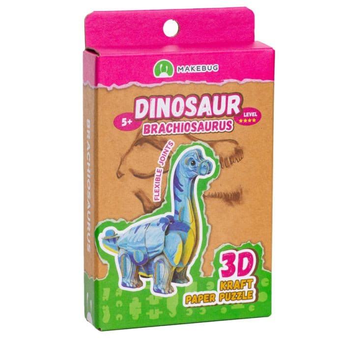 MakeBug - Tiny Series - Tiny Dinosaur Brachiosaurus - 3D Kraft Paper Puzzle