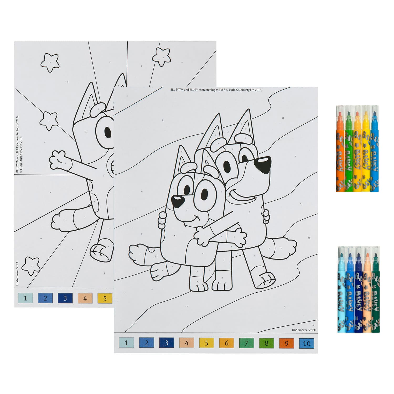 Kleuren op Nummer Set Bluey