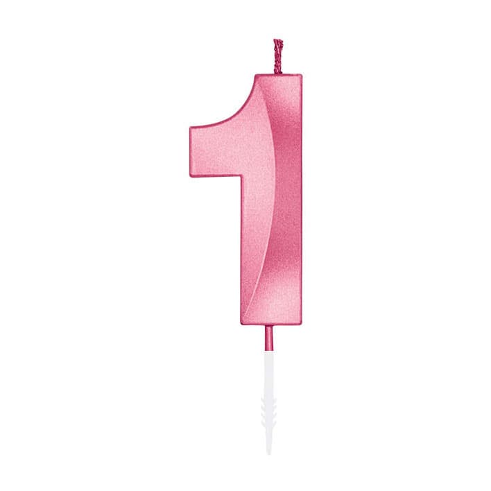Taartkaars 6cm Metallic Licht Roze no. 1