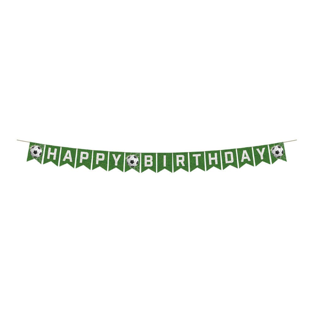 Papieren Vlaggenlijn Happy Birthday Voetbal - 6m