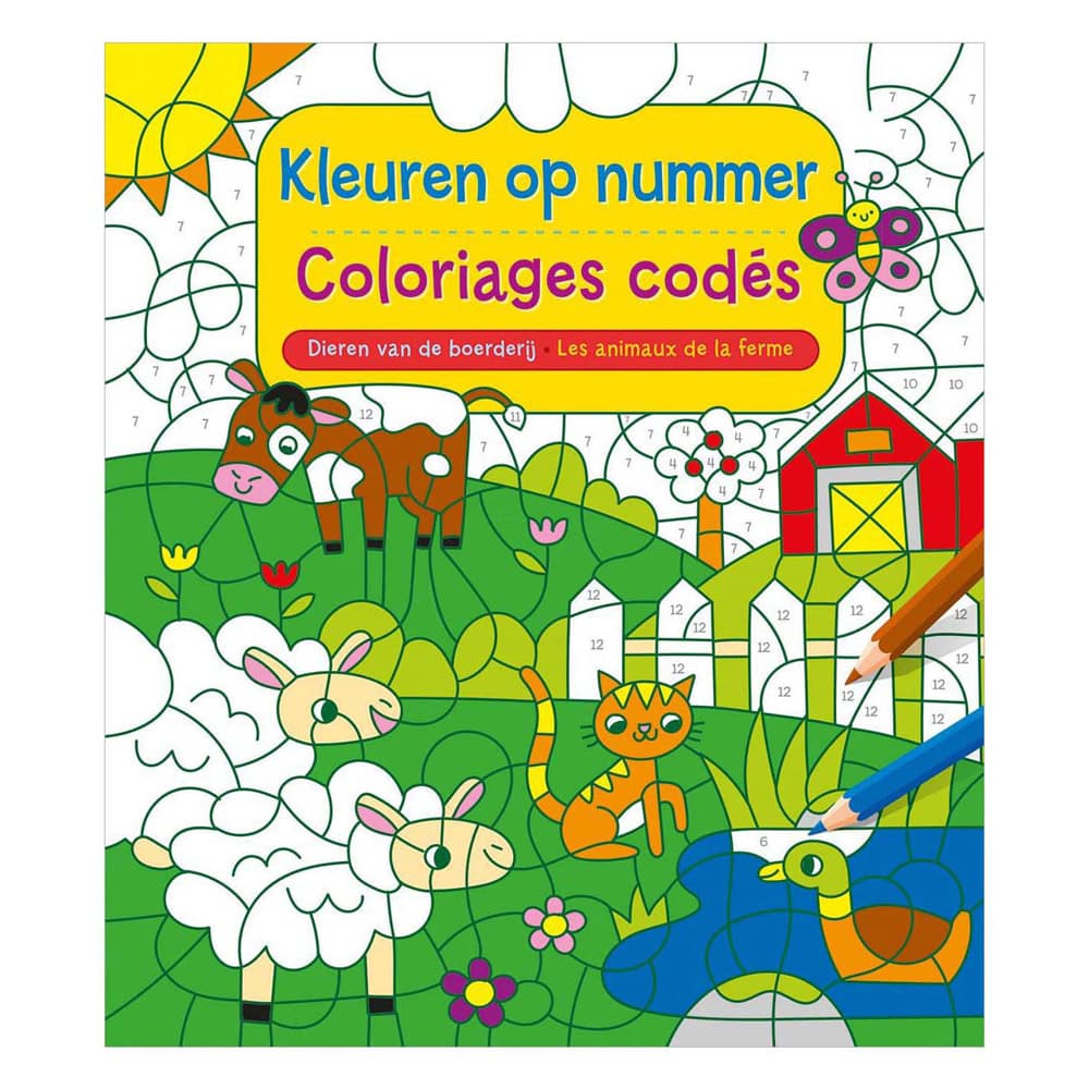 Dieren van de boerderij - Kleuren op Nummer